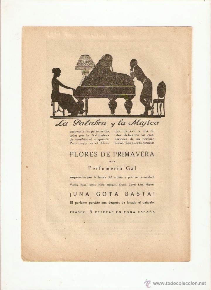 Coleccionismo: A&Ntilde;O 1923 RECORTE PRENSA PUBLICIDAD FLORES DE PRIMAVERA PERFUMERIA GAL MADRID PERFUME