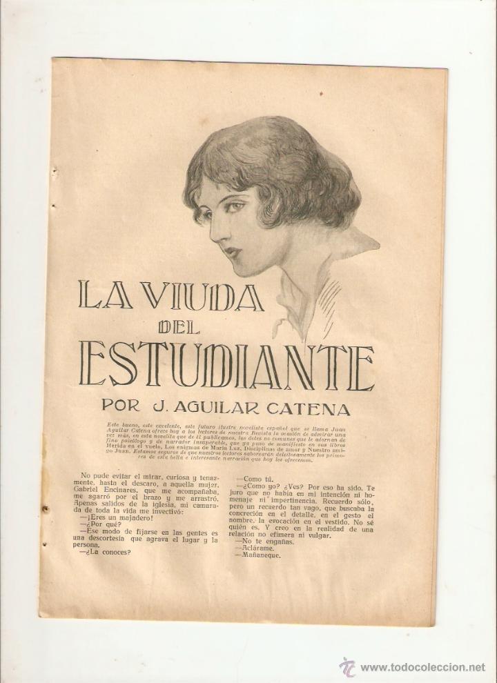 Coleccionismo: A&Ntilde;O 1924 RECORTE PRENSA RELATO LA VIUDA DEL ESTUDIANTE AGUILAR CATENA ILUSTRACIONES DE CALDERE