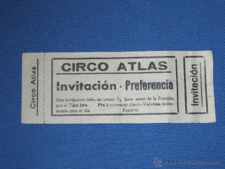 Collezionismo: ENTRADA CIRCO ATLAS