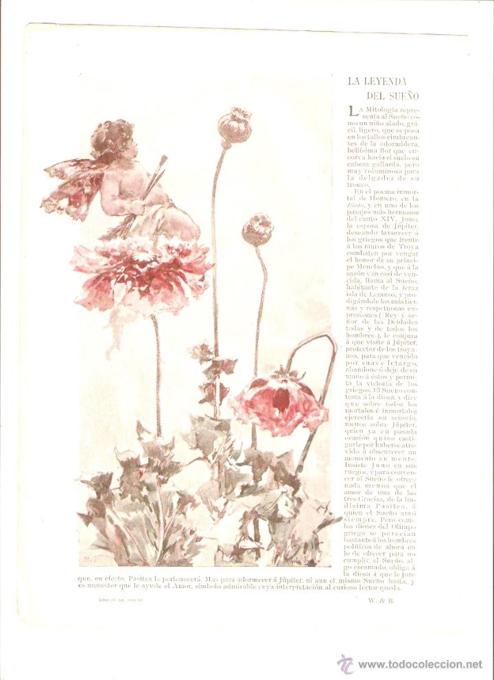 Coleccionismo: A&Ntilde;O 1903 RECORTE PRENSA POESIA VITAL AZA W & B DIBUJO DE SOUTO XAURADO LA LEYENDA DEL SUE&Ntilde;O