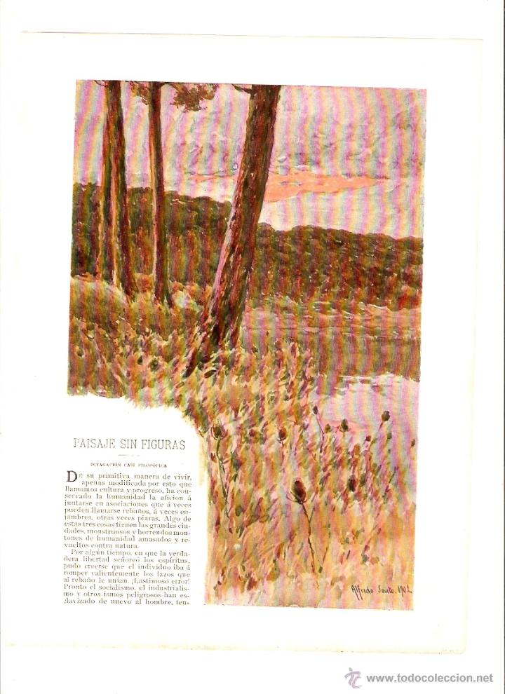 Coleccionismo: A&Ntilde;O 1903 RECORTE PRENSA RELATO PAISAJE SIN FIGURAS ENE DIBUJO DE SOUTO ILUSTRACIONES