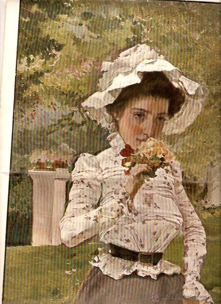 Coleccionismo: A&Ntilde;O 1903 RECORTE PRENSA PINTURA LAMINA PICTORICA ROSA DE TE EMILIO SALA REPRODUCCION CUADRO
