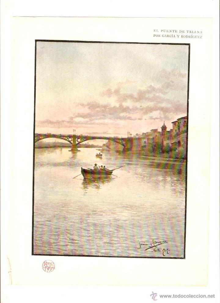Collecting paper: A&Ntilde;O 1903 RECORTE PRENSA PINTURA SEVILLA EL PUENTE DE TRIANA GARCIA Y RODRIGUEZ LAMINA PICTORICA