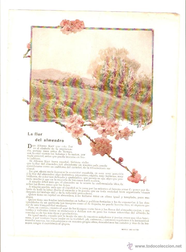 Coleccionismo: A&Ntilde;O 1903 RECORTE PRENSA POESIA ANGEL DE LA GUARDA ANTONIO GRILLO DIBUJO ANDRADE SOUTO FLOR ALMENDRO
