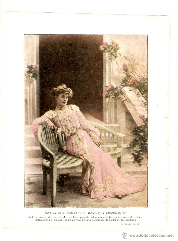 Coleccionismo: A&Ntilde;O 1903 RECORTE PRENSA MODA TRAJE VESTIDO DE BANQUETE CLICHE REUTLINGER CRESPON DE LA CHINA