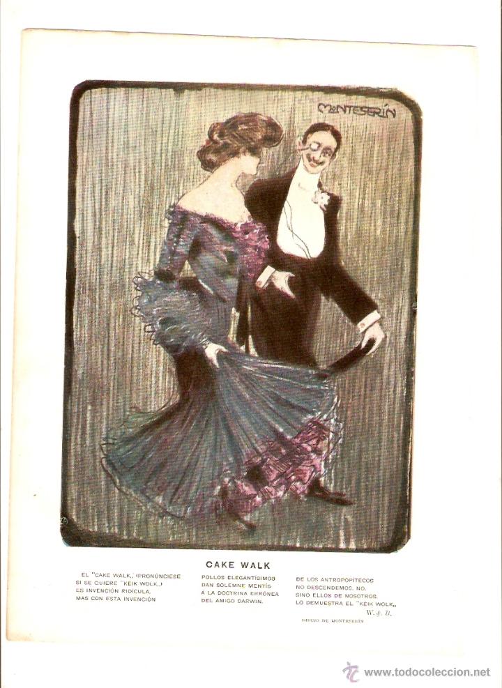 Coleccionismo: A&Ntilde;O 1903 RECORTE PRENSA PINTURA DIBUJO CAKE WALK MONTESERIN TIRA COMICA COMIC ROJAS VI&Ntilde;ETAS