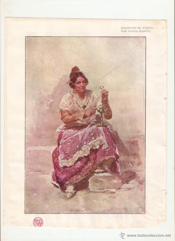 Coleccionismo: A&Ntilde;O 1903 RECORTE PRENSA PINTURA DIBUJO A COLOR HACIENDO EL PABILO TOMAS MARTIN