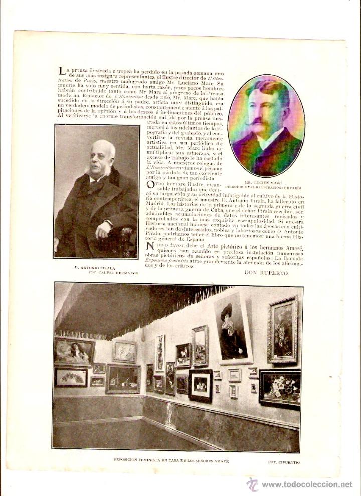 Coleccionismo: A&Ntilde;O 1903 RECORTE PRENSA ARTE PINTURA EXPOSICION FEMINSITA EN CASA LOS SE&Ntilde;ORES AMARE ARTE PICTORICO