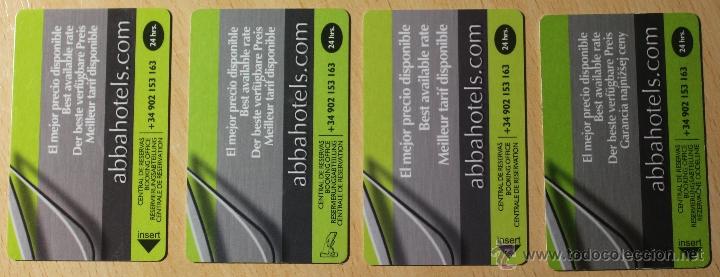 Coleccionismo: LLAVE DE HOTEL DE BANDA MAGNETICA. HOTELES ABBA. &iexcl;&iexcl; 4 LLAVES DIFERENTES !!. Aprox. a&ntilde;os 2008-2013.
