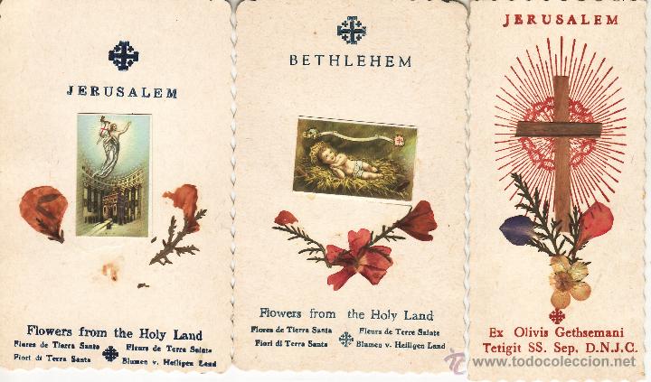 Coleccionismo: 3 ESTAMPAS CON RELIQUIA DE JERUSALEM - LAS DE LA FOTO