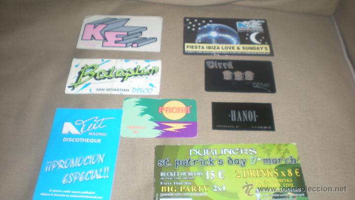 Coleccionismo: LOTE DE 8 TARJETAS Y ADHESIVOS ANTIGUOS DE DISCOTECAS . PACHA , KE , BIRRA , NUIT, HANOI ETC