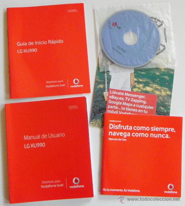 Coleccionismo: MANUAL DE INSTRUCCIONES Y DISCO DEL M&Oacute;VIL LG KU990 - GU&Iacute;A DE USO DE TEL&Eacute;FONO - VODAFONE