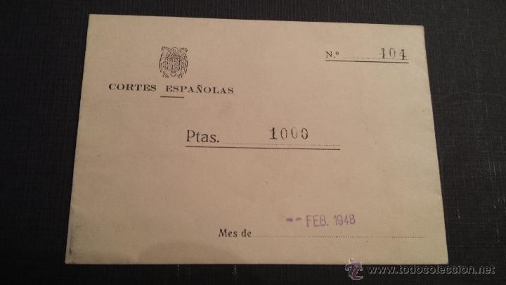 Collectionnisme: ANTIGUO SOBRE CORTES ESPA&Ntilde;OLAS 1948