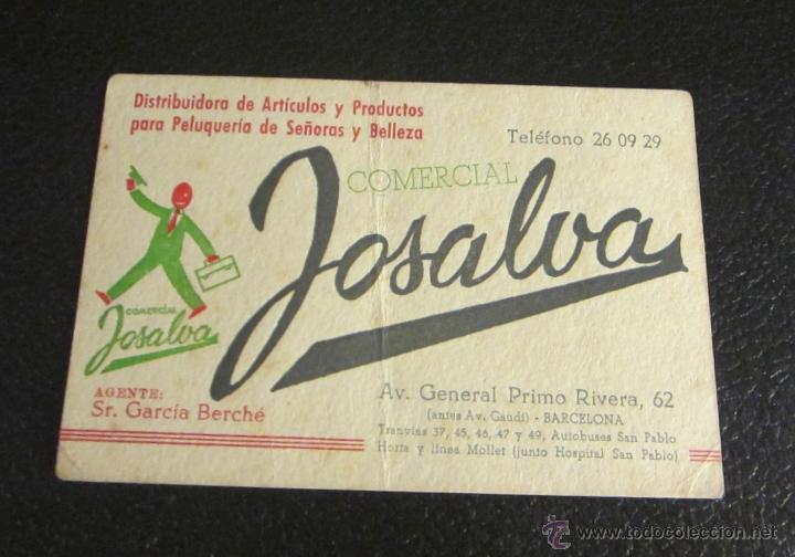 Coleccionismo: TARJETA COMERCIAL JOSALVA - Foto 1