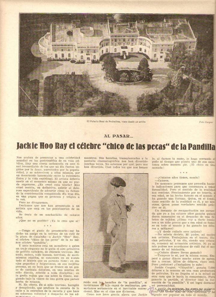 Collecting paper: A&Ntilde;O 1930 RECORTE PRENSA FOTOGRAFIA AEREA PALACIO REAL PEDRALBES BARCELONA FOTO GASPAR DESDE UN AVION