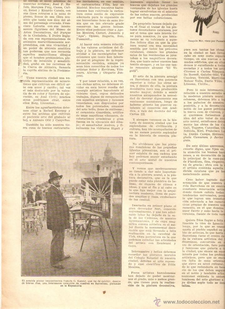 Coleccionismo: A&Ntilde;O 1930 RECORTE PRENSA GEORGE KAMKE KAMK&Eacute; PINTURA PINTOR IMPRESIONISTA IMPRESIONISMO