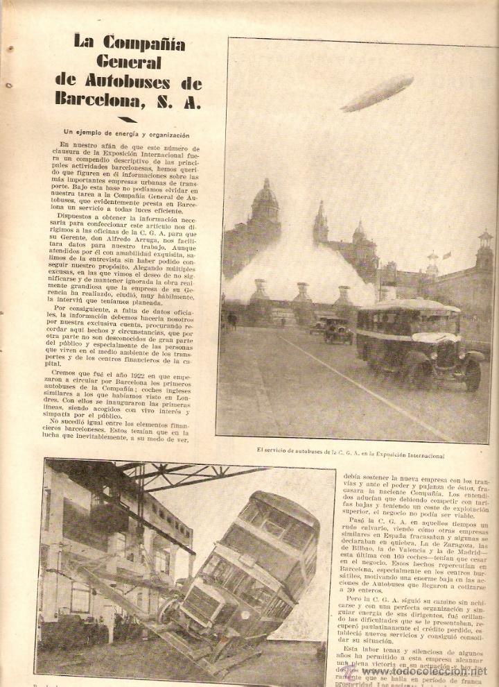 Collecting paper: A&Ntilde;O 1930 RECORTE PRENSA COMPA&Ntilde;IA GENERAL DE AUTOBUSES DE BARCELONA AUTOBUS TRANSPORTE