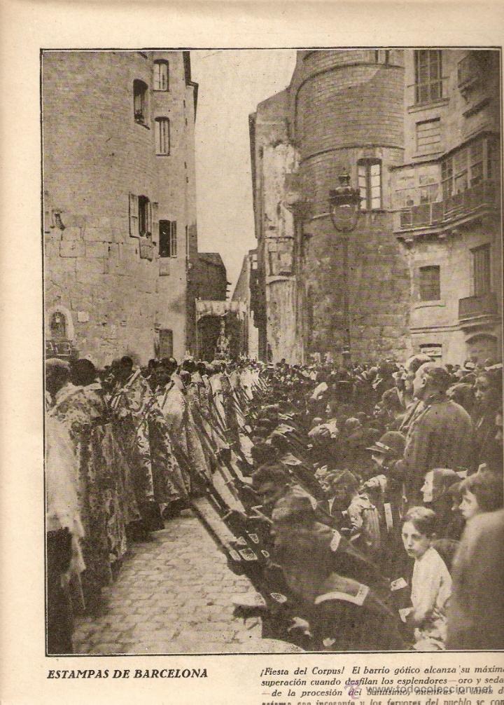 Coleccionismo: A&Ntilde;O 1930 RECORTE PRENSA CORPUS BARRIO GOTICO BARCELONA PROCESION DEL SANTISIMO FOTOGRAFIA GASPAR
