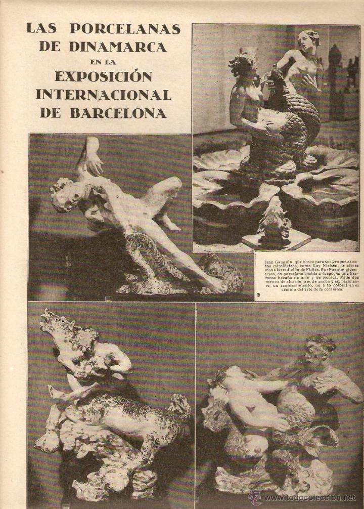 Coleccionismo: A&Ntilde;O 1930 RECORTE PRENSA ARTE PORCELANA DE DINAMARCA FIGURAS JEAN GAUGUIN