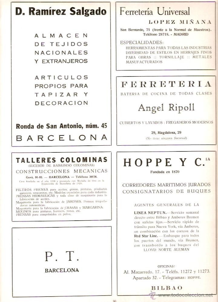Collecting paper: A&Ntilde;O 1939 RECORTE PUBLICIDAD ALMACEN RAMIREZ SALGADO FERRETERIA UNIVERSAL LOPEZ MI&Ntilde;ANA ANGEL RIPOLL