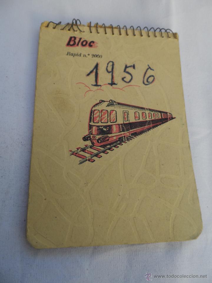 Coleccionismo: tren bloc de notas 1956 muy interesante con cuentas semanales de una persona