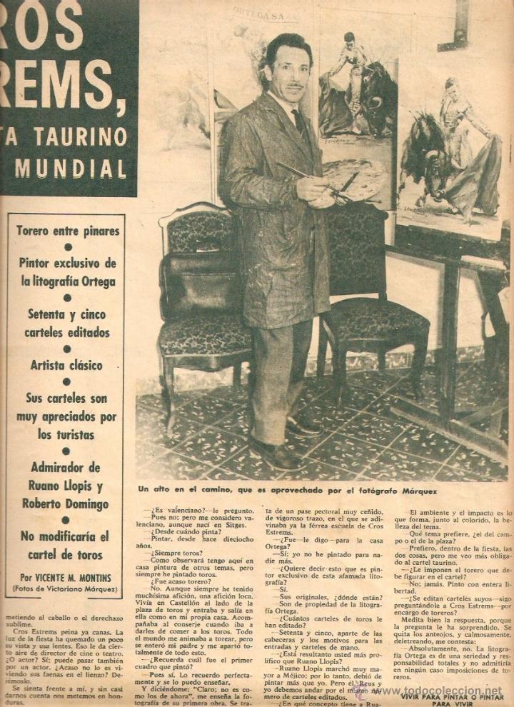 Collecting paper: A&Ntilde;O 1970 RECORTE PRENSA CARTEL CROS ESTREMS CARTELISTA TAURINO CARTELES LITOGRAFIA ORTEGA
