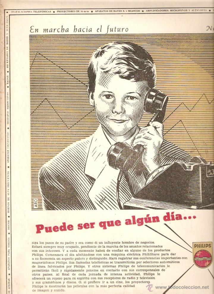 Colecionismo: A&Ntilde;O 1956 RECORTE PUBLICIDAD PHILIPS