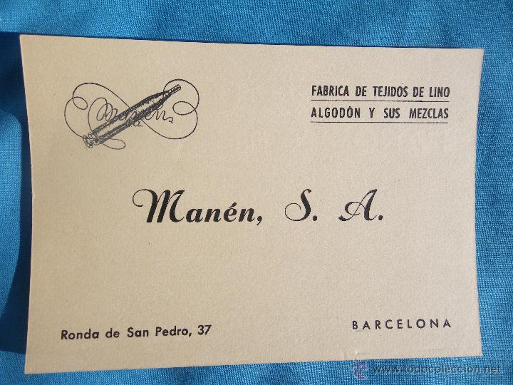 Colecionismo: ANTIGUA TARJETA COMERCIAL FABRICA DE TEJIDOS DE LINO BARCELONA