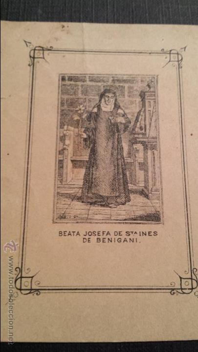 Sammelleidenschaft Papier: ANTIGUA ESTAMPA RELIGIOSA BEATA JOSEFA DE STA. INES DE BENIGANI