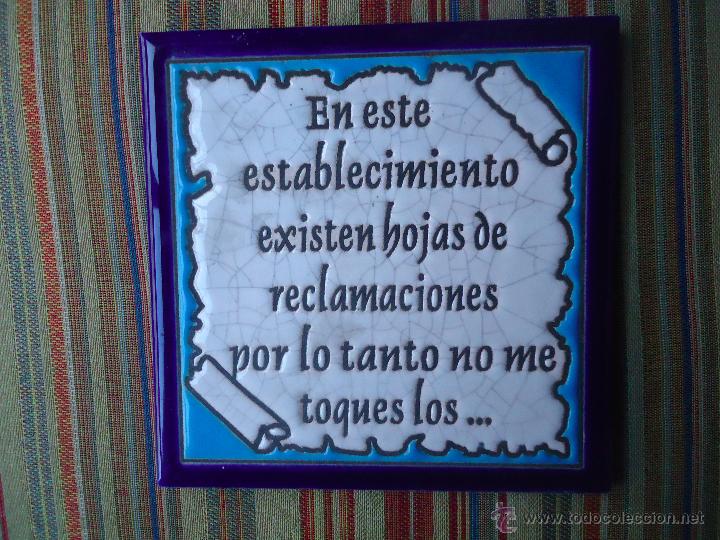 Coleccionismo: cartel de loza para colgar o pegar en la pared