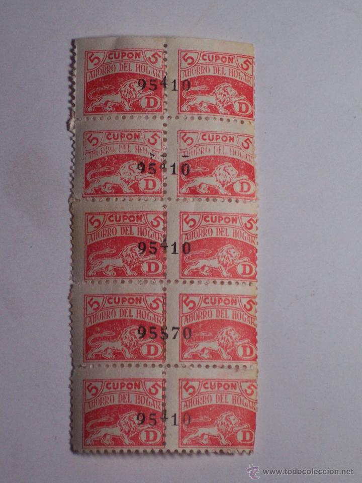Coleccionismo: DIEZ CUPONES AHORRO DEL HOGAR (SERIE D) - Foto 1