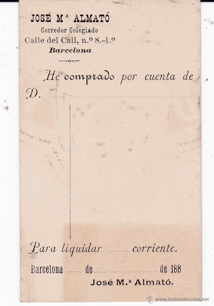 Coleccionismo: Jos&eacute; M&ordf; Almat&oacute; Barcelona 1888