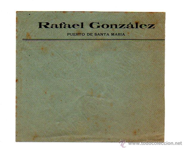 Coleccionismo: SOBRE CON MEMBRETE DE RAFAEL GONZ&Aacute;LEZ. PUERTO DE SANTA MAR&Iacute;A.