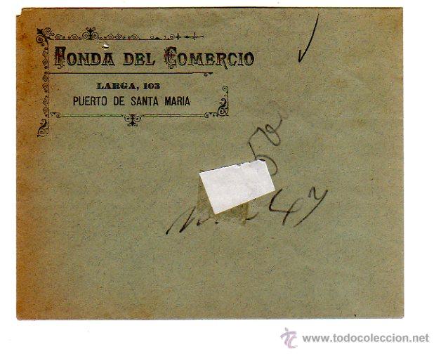 Coleccionismo: SOBRE CON MEMBRETE DE FONDA DEL COMERCIO. PUERTO DE SANTA MAR&Iacute;A.