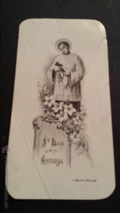 Sammelleidenschaft Papier: ANTIGUA ESTAMPA RELIGIOSA SAN LUIS DE GONZAGA SANTA TERESA Y SANTA ISABEL MADRID 1900