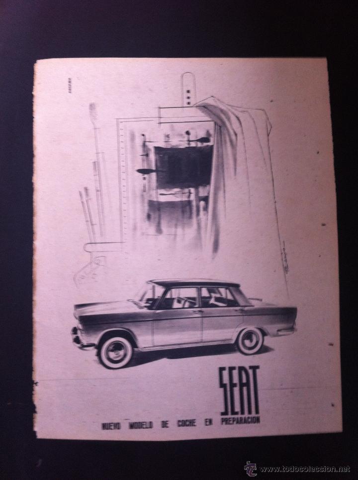 Collezionismo: HOJA PUBLICITARIA (D&Eacute;CADA DE 1950) SEAT. NUEVO MODELO DE COCHE EN PREPARACI&Oacute;N.  MEDIDAS: 37 x 28cm.