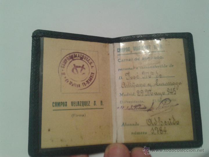 Coleccionismo: ANTIGUO LIBRITO CARNET DE ABONADO AL CAMPOS VELAZQUEZ S.A. DE MAYO DE 1945