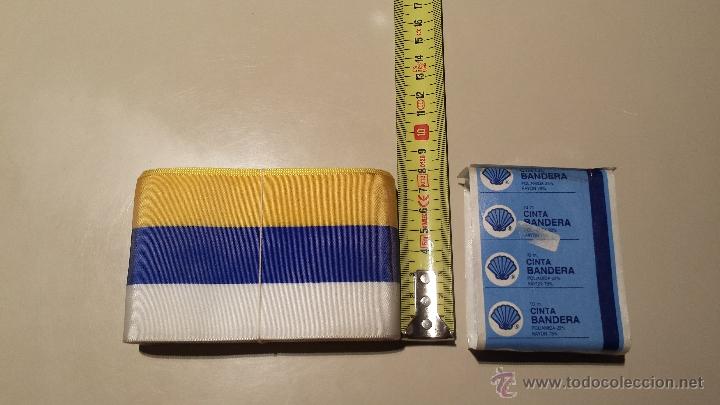 Coleccionismo: CINTA DE BANDERA CANARIAS 7 CM ESPESOR - Foto 1