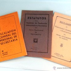 Coleccionismo: FUNCIONARIOS AYUNTAMIENTO VALENCIA ESTATUTOS 1935 REGLAM. 1943 ESCALAFON 1945 #PV
