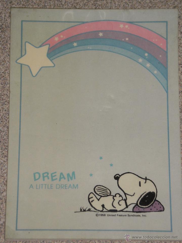 Coleccionismo: LIBRETA CUARTILLAS DECORADAS ( SIN USAR ) - SNOOPY . EXCLUSIVAS BUTTERFLY ORIGINALS,LTD. A&Ntilde;OS 70/80