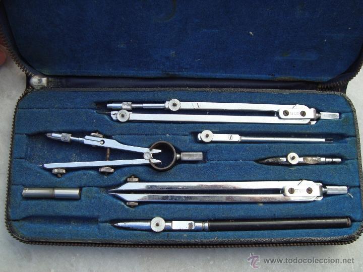 Coleccionismo: Antigua caja de compases, compas - Stilus - Foto 4