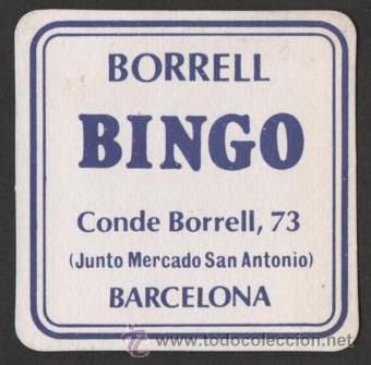 Coleccionismo: POSAVASOS BINGO BORRELL BARCELONA - Foto 1