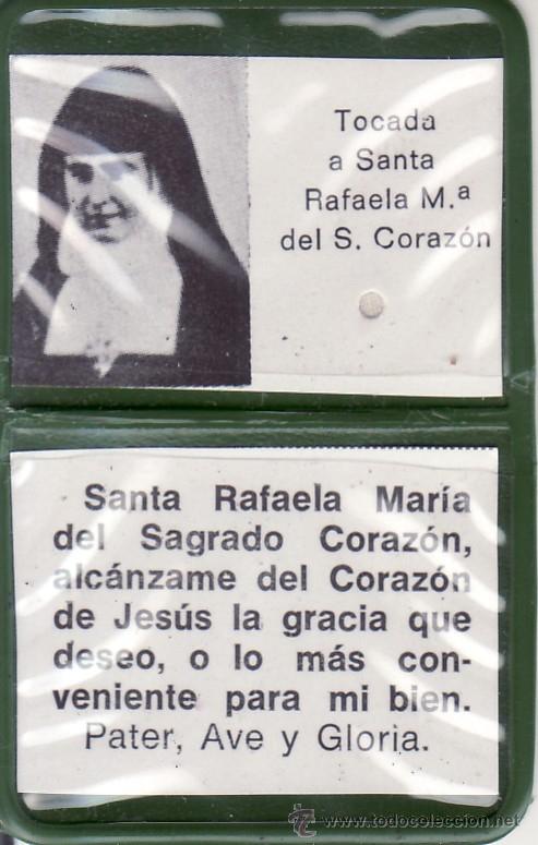 Coleccionismo: ESTAMPA CON RELIQUIA DE SANTA RAFAELA MARIA DE SAGRADO CORAZON