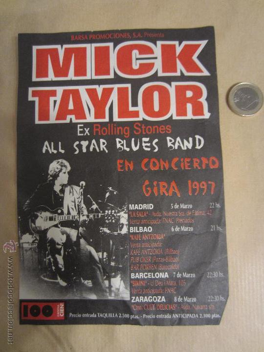 Coleccionismo: FLYER CONCIERTO MICK TAYLOR EX ROLLING STONES GIRA ESPA&Ntilde;OLA 1997