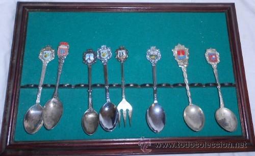 Coleccionismo: COLECCI&Oacute;N DE 7 CUCHARILLAS Y UN TENEDOR EN METOPA