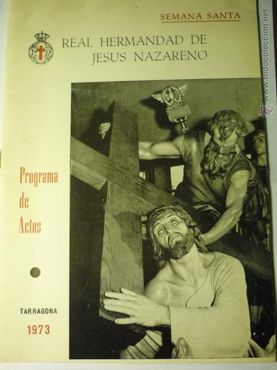 Collecting paper: PROGRAMA SEMANA SANTA TARRAGONA 1973.-HDAD. JESUS NAZARENO --BB