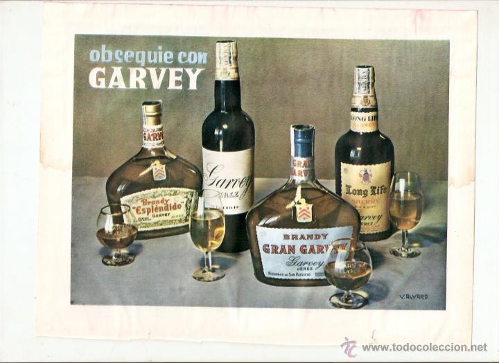 Coleccionismo: A&Ntilde;O 1959 RECORTE PRENSA PUBLICIDAD BEBIDAS GARVEY BRANDY ESPLENDIDO GRAN GARVEY JEREZ LONG LIFE