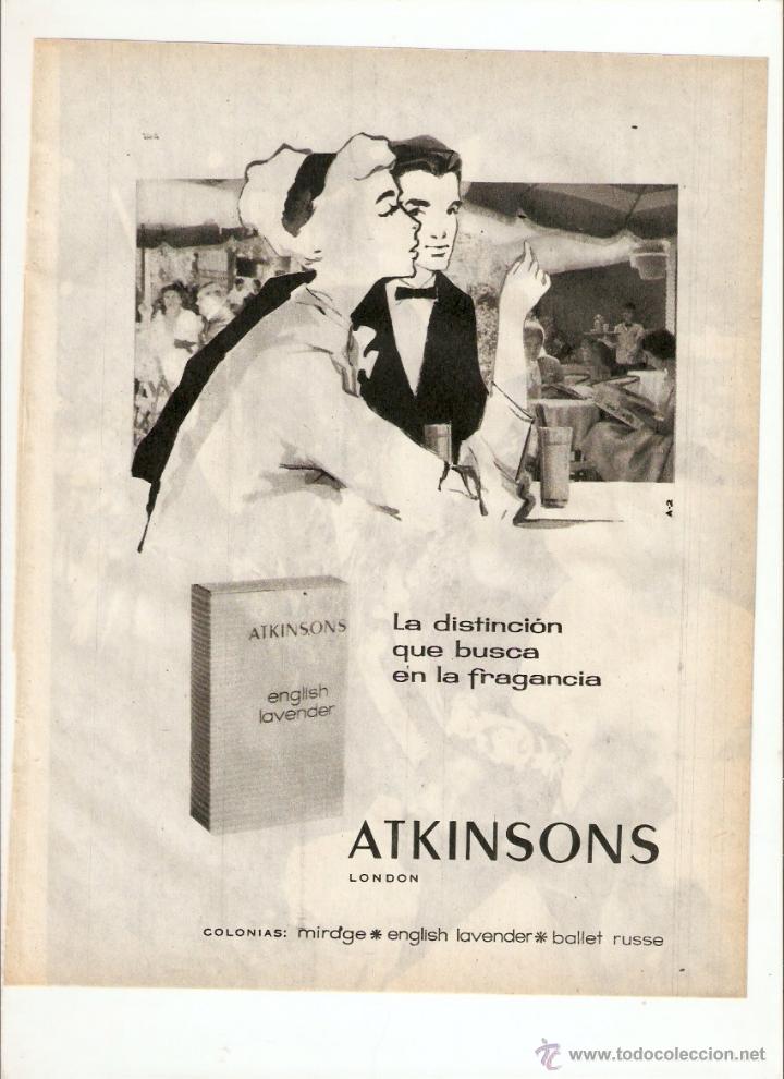 Coleccionismo: A&Ntilde;O 1959 RECORTE PRENSA PUBLICIDAD COLONIA ATKINSONS FRAGANCIA PERFUMERIA