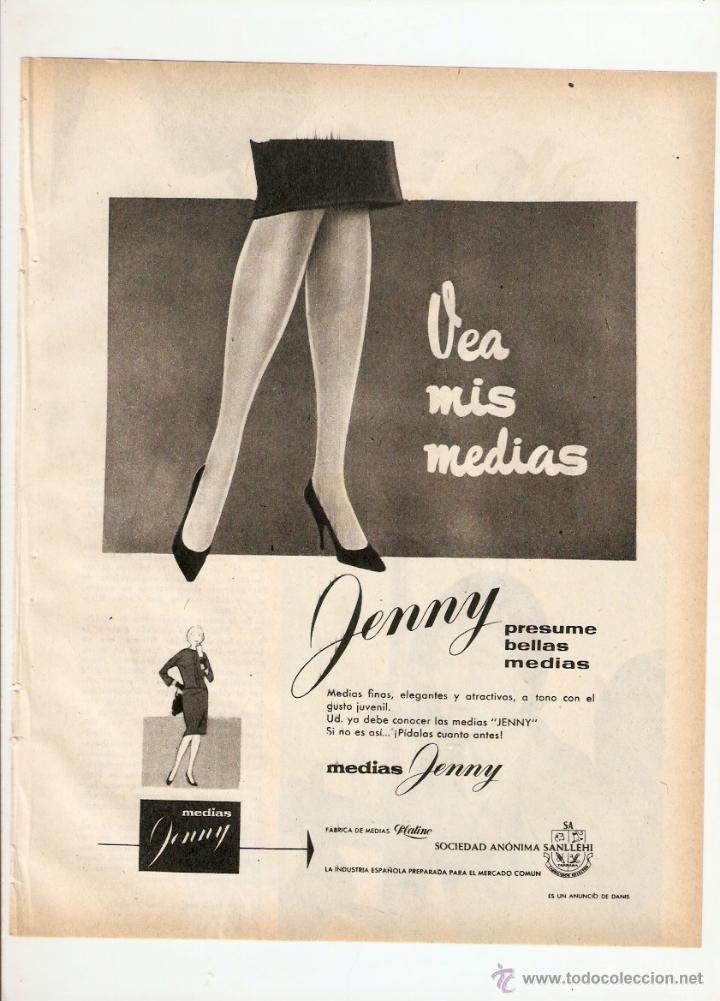 Collezionismo: A&Ntilde;O 1959 RECORTE PRENSA PUBLICIDAD MEDIAS JENNY SOCIEDAD ANONIMA SANLLEHI