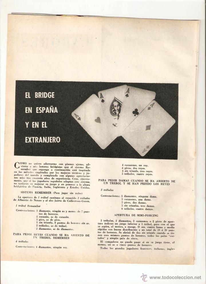 Coleccionismo: A&Ntilde;O 1960 RECORTE PRENSA JUEGOS CARTAS EL BRIDGE EN ESPA&Ntilde;A Y EN EL EXTRANJERO CLUB DE BRIDGE MADRID